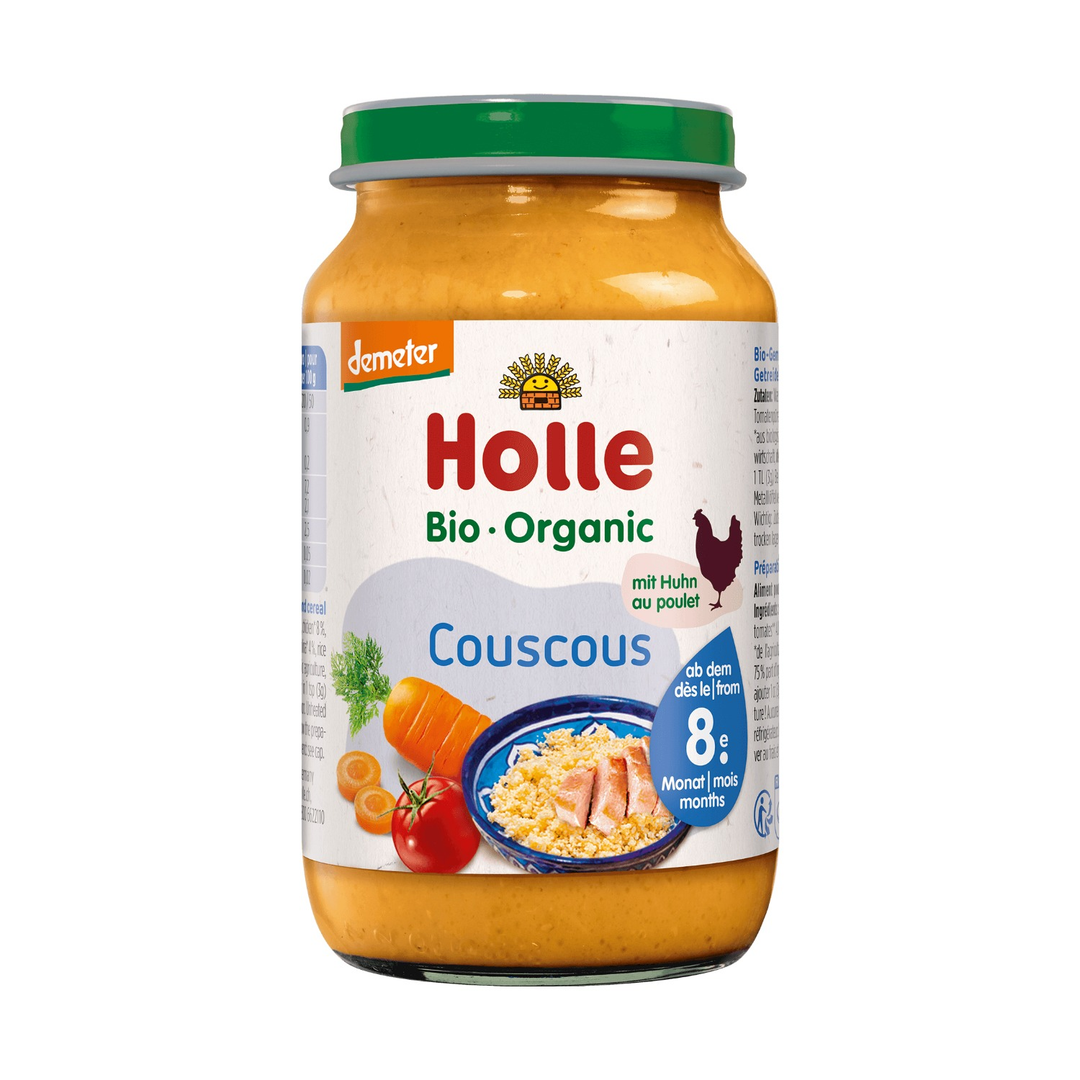 Holle Organic Couscous with Chicken baby food jar 220g