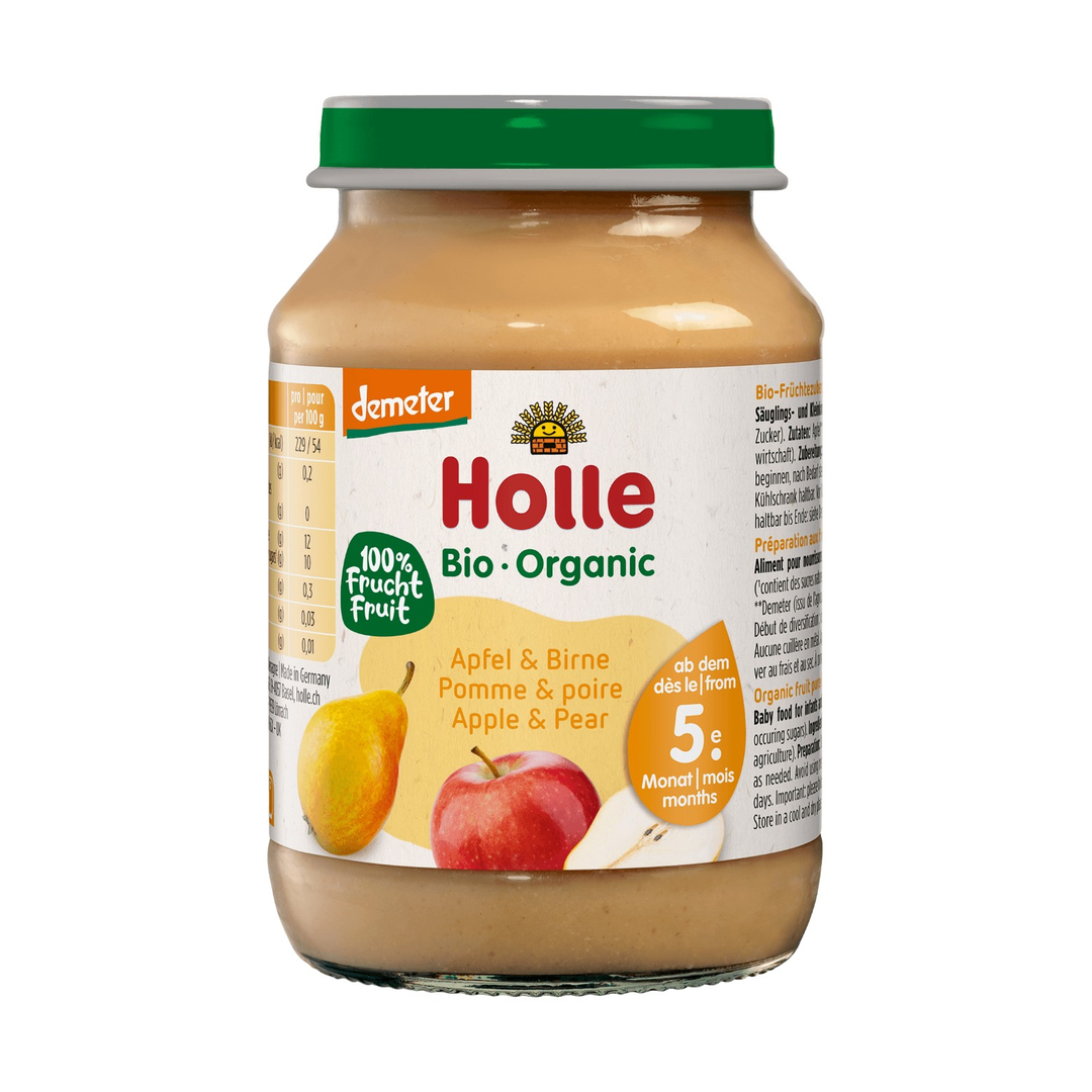 Holle Organic Apple & Pear baby food jar 190g