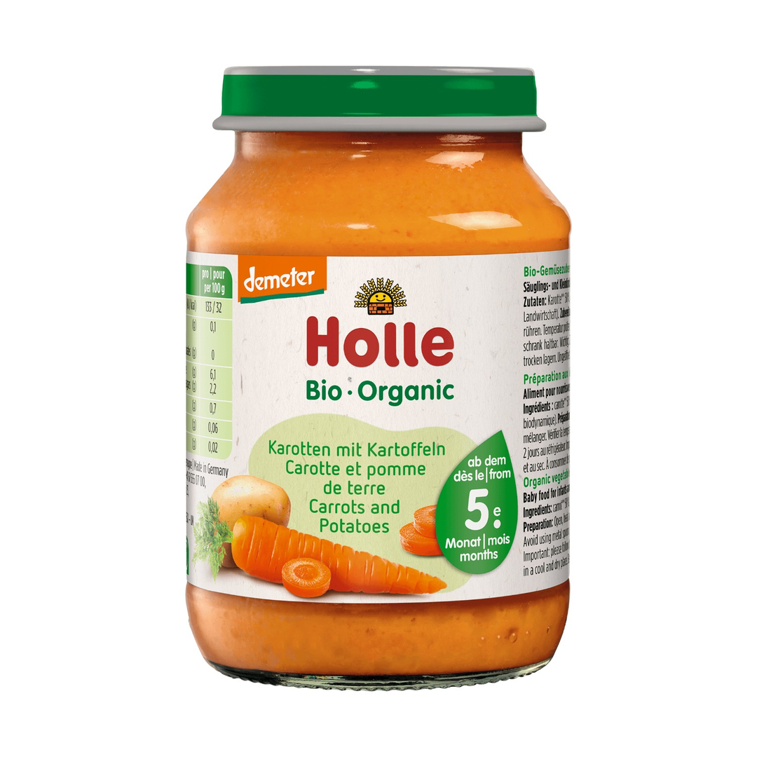 Holle Organic Carrots & Potatoes baby food jar 190g