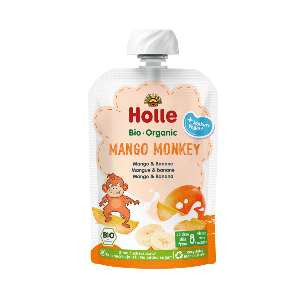 10x Holle Organic Yogurt Mango Monkey Pouch
