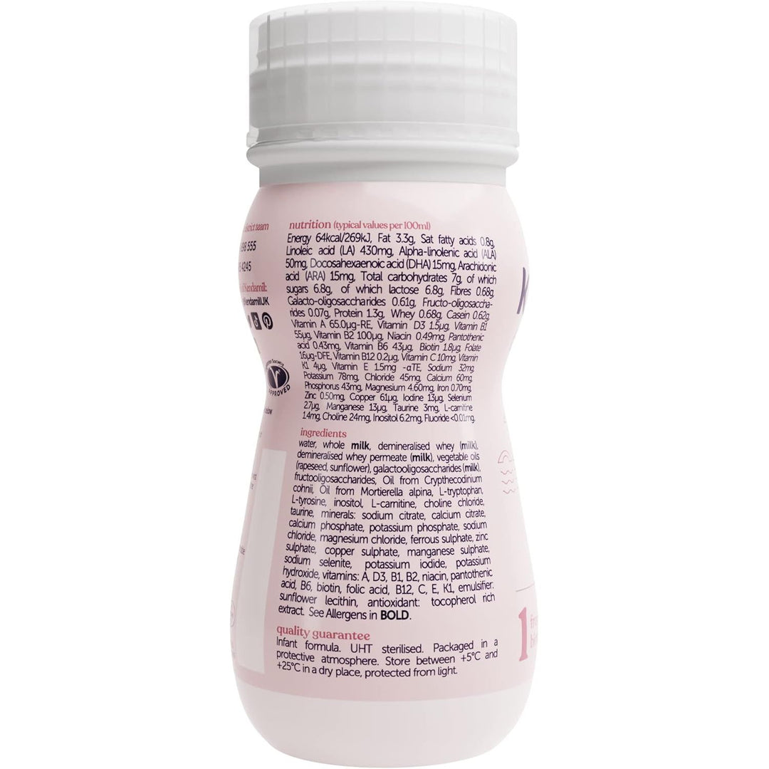 Bottle label with nutritional information and ingredients on a white background