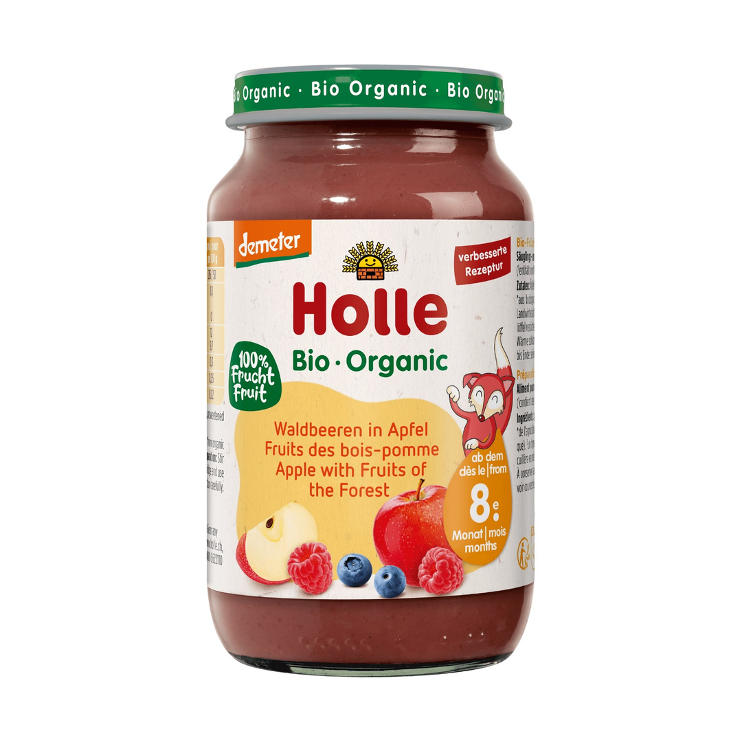 Holle Organic Apple with Fruits of the Forest baby food jar 220g