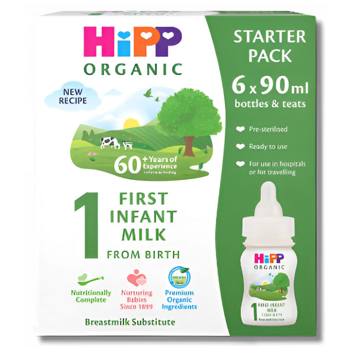 HiPP UK Stage 1 90ml Ready to Feed (pack of 6 with teats) x 6